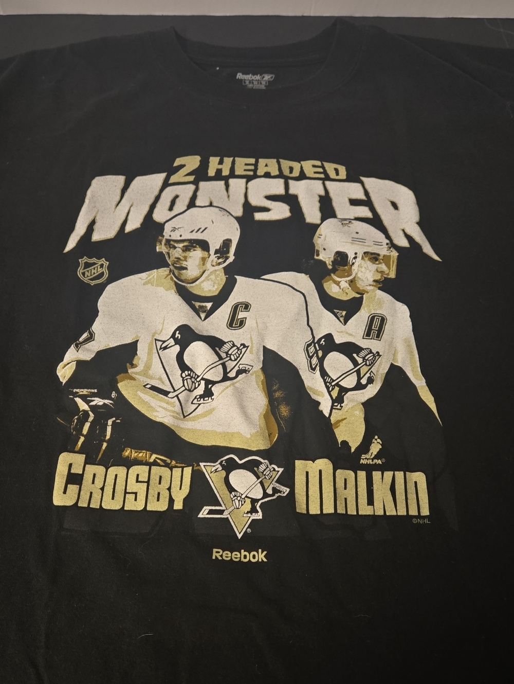 Reebok Black Graphic '2 Headed Monster' Crosby & Malkin Tee